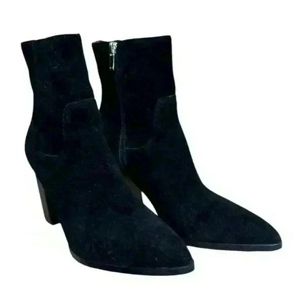 Marc Fisher Shoes - Marc Fisher Women's Black Suede Ankle Boot Inner Zip Up Size 9